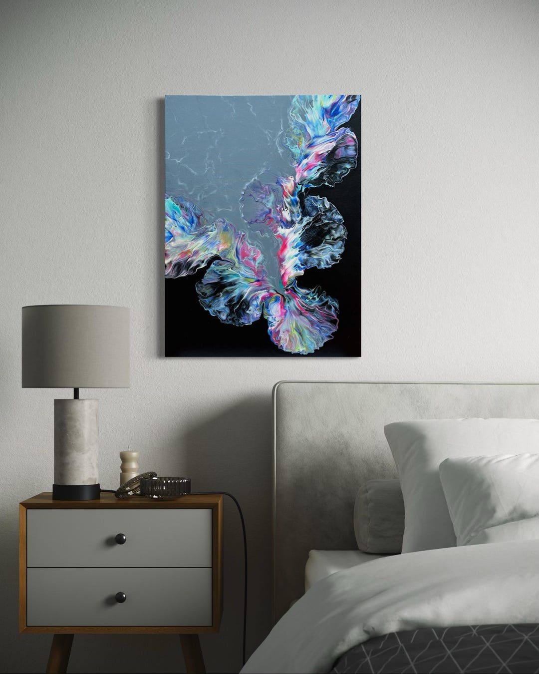 Dutch Pour Painting, Abstract Fluid Art (18x24) “electric Rhapsody” - Etsy
