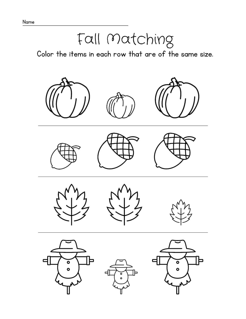 Fall Autumn Worksheets - Etsy