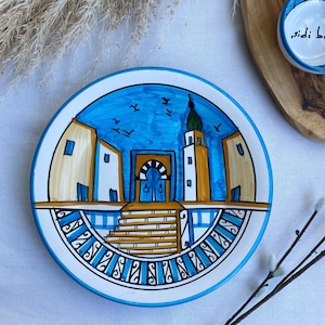 Sidi Bou Decorative Plate – Serving Plate – Display Tray – Dinner Dish – Ceramic – Handmade – Christmas, Housewarming, Food Gift