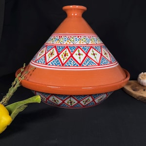 Moroccan Tagine Pot, Terracotta Cooking Pot, Stew Pot, Slow Cooker, Handmade, Authentic, Kitchen Decor