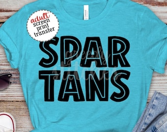 Spartans ADULT Screen Print Transfer | Spartans Mascot Screen Print | Mascot Heat Transfer | Spartans Screen Print Transfer | Spartans
