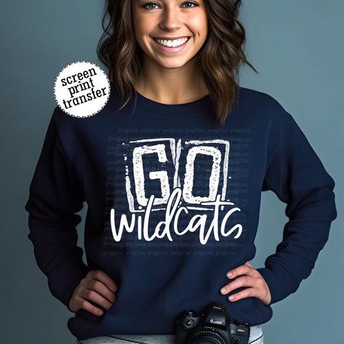 Go Wildcats Screen Print Transfer | Wildcats Mascot Screen Print | Wildcats Mascot Heat Transfer | Go Wildcats Plastisol Transfer | Wildcats