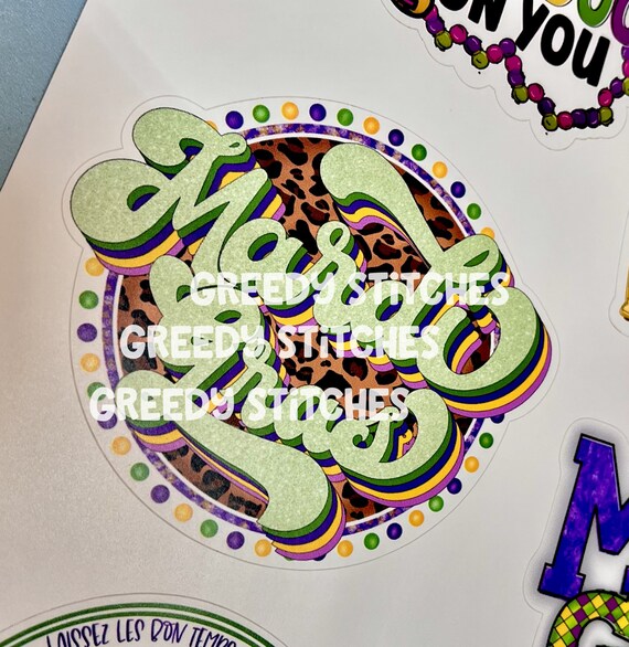Mardi Gras Sticker Sheet Mardi Gras Stickers Mardi Gras Stickers Voodoo  Stickers Mardi Gras Beads Stickers King Cake Decal Sitcker 