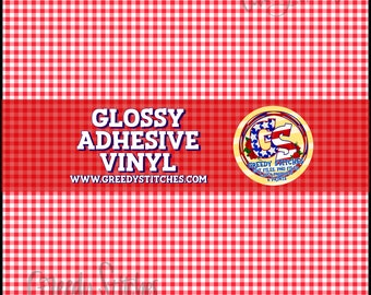 Red Gingham Adhesive Vinyl Sheet | Gingham Adhesive Vinyl | Adhesive Vinyl | Adhesive Vinyl | Red Gingham Print Glossy Vinyl Sheet | Gingham