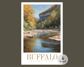 Buffalo River- Arkansas | Travel | Buffalo River Poster | Buffalo National River | Wall Art | Poster | Digital Download | Print | 24"x36"