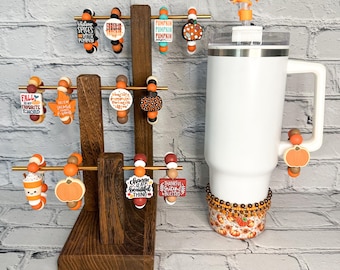 Fall | Cup Charms | Pumpkin | Autumn | Accessorize your favorite tumbler or cup | Great for backpacks and luggage too!