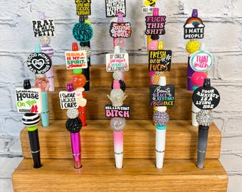 Sassy Snarky Beaded Pens | Funny Adult Humor | Sarcastic Office Supplies | Inappropriate Coworker Gift | Handmade Beaded Ink Pens