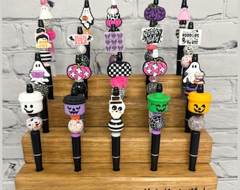 Halloween Beaded Pens | Trick or Treat | Ghost | Pumpkin | Bats | Spooky Gift | Boo Box | Holiday Gifts