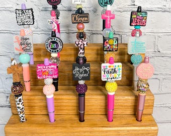 Inspirational Beaded Pens | Christian | Religious | Faith | Cross | Scripture - Bible Class | Sunday School