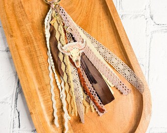 The Rustic Ribbon Charm | Boho Western Bag Accessory | Purse Accent | Handmade Coquette Western Style