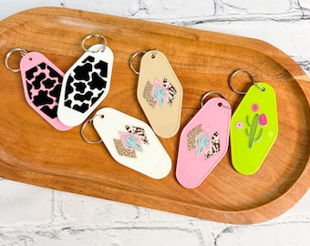 Western Retro Motel Keychain | Cowgirl Keychain | Cute Bag Charm