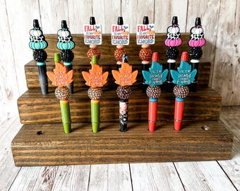 Fall Beaded Pens - Leaves and Pumpkins