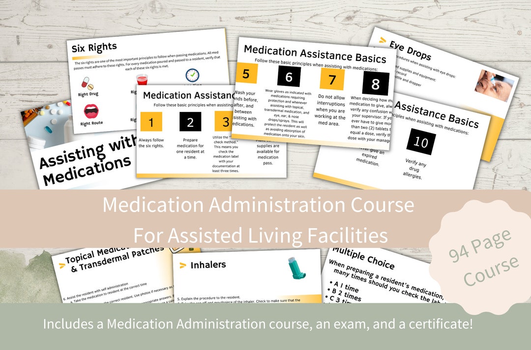 Medication Administration in Assisted Living Facilities Course Med Aide