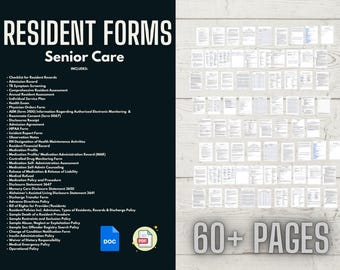 Resident Forms for Assisted Living Facilities and Residential Care Homes (Digital Download)