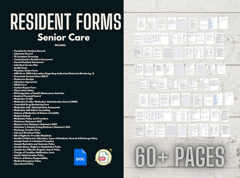 Resident Forms for Assisted Living Facilities and Residential Care ...