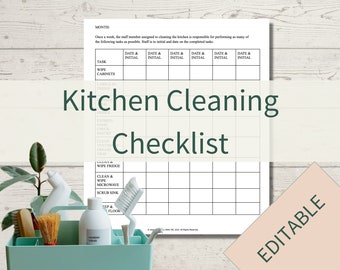 Kitchen Cleaning Checklist | To Do List | Monthly Tracker