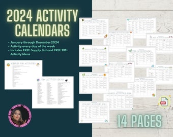 Activity Calendars | 12 months | Senior Care | Activity Planner | Games | Bingo | Music Therapy | Arts and Crafts | Animal Visits |