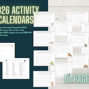 Calendario de actividades 2026 / 12 meses / Cuidado de personas mayores