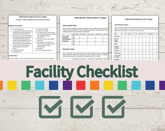 Assisted Living Facility Checklist | To Do List | Annual | Semiannual | Quarterly | Monthly | Manager&#39;s Tasks | Tracking