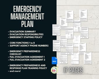 Emergency Management Plan | Prepare and Protect  | Core Functions | Evacuation | Agreements | Emergency Numbers | Policy Procedure