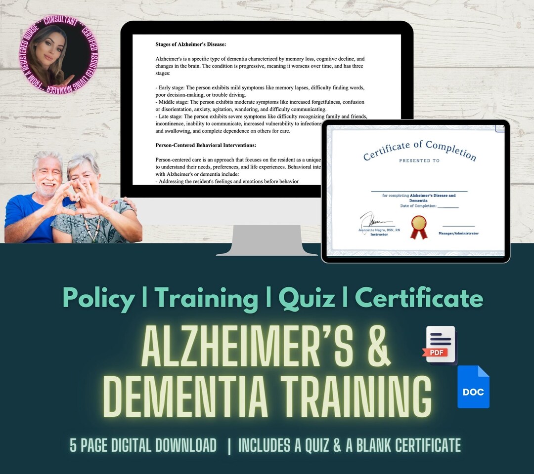 Digital Alzheimer's & Dementia Care Handbook, Comprehensive Quiz
