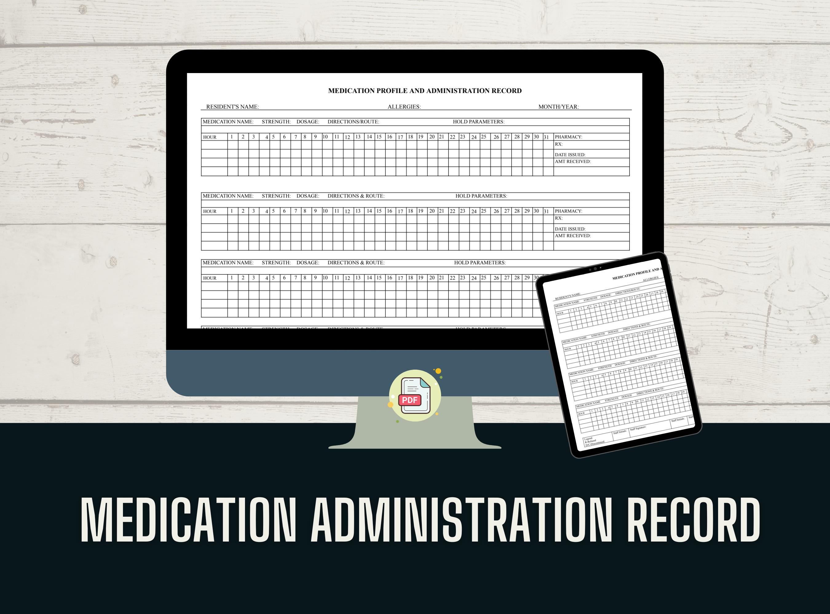 Medication Administration Record | MAR | Medication Profile - Etsy