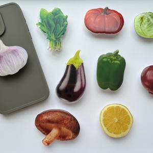 Cute Phone Grip Holder| Food Design | Vegan | Vegetables Phone Grip Universal Fit Holdable Grip Holder