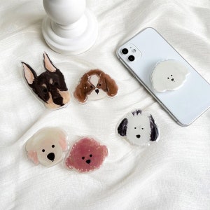 Adorable Dog-Inspired Phone Grips | Lifelike Designs for a Playful Touch on Your Device! Pup Design & Universal Fit Phone Holders