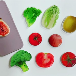 Cute Phone Grip Holder| Food Design | Vegan | Vegetables Phone Grip Universal Fit Holdable Grip Holder