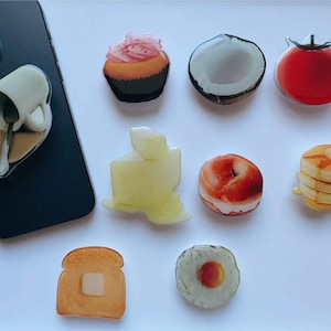 Food Phone Grip | Adorable Cake, Bread, and Coffee Designs