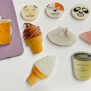 Adorable Food-Inspired Phone Grips | Ice cream, Coffee & More | Fun, Universal Fit Phone Holders - Add a Tasty Touch Today!