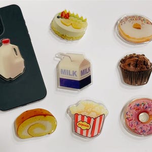 Cute Phone Grip Holder | Delicious Desserts & Milk Phone Grips | Universal Fit Phone Holders - Bring a Taste of Whimsy to Your Phone Today!