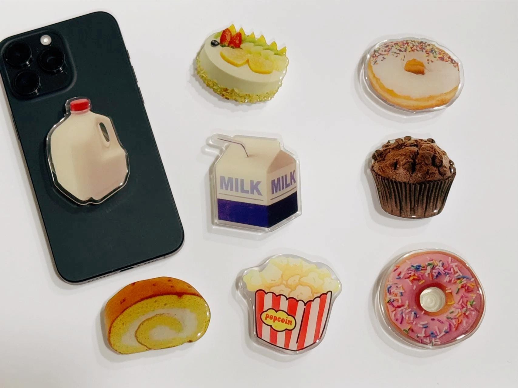 Cute Phone Grip Holder | Delicious Desserts & Milk Phone Grips ...