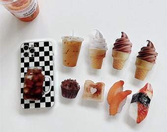 Adorable Food-Inspired Phone Grips | Ice cream, Coffee & More | Fun, Universal Fit Phone Holders - Add a Tasty Touch Today!