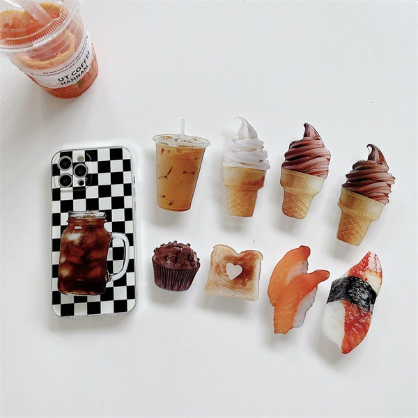 Adorable Food-Inspired Phone Grips | Ice cream, Coffee & More | Fun, Universal Fit Phone Holders - Add a Tasty Touch Today!