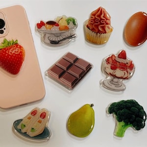 Adorable Phone Grip Holder | Bread, Food Design | dessert phone grip | Universal Fit Holdable Grip | Funny Cute | Phone Grip