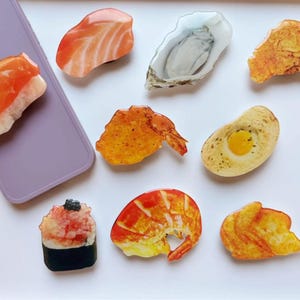 Cute Phone Grip Holder| Food Design | Sushi | Fried Chicken | Funny Phone Grip Universal Fit Holdable Grip Holder