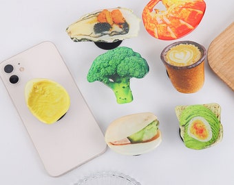 Cute Phone Grip Holder| Food Design Funny Phone Grip Universal Fit Holdable Grip Holder