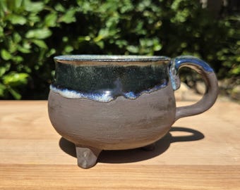 Handmade Cauldron Mug: Ceramic Stoneware, Witchy Kitchen Decor