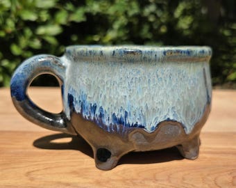 Handmade Cauldron Mug: Ceramic Stoneware, Witchy Kitchen Decor