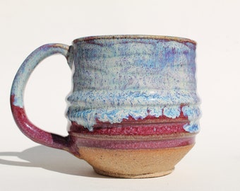 Handmade Ceramic Mug | Large Coffee Mug | Blue and Purple Glaze | Cozy Vibes