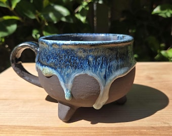 Handmade Cauldron Mug: Ceramic Stoneware, Witchy Kitchen Decor