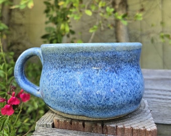 handmade ceramic blue pottery mug ocean blue