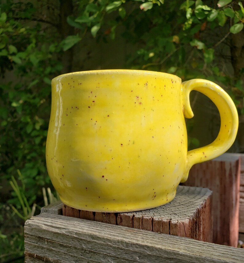Handmade Ceramic Mug Yellow Pottery Coffee Mug Etsy