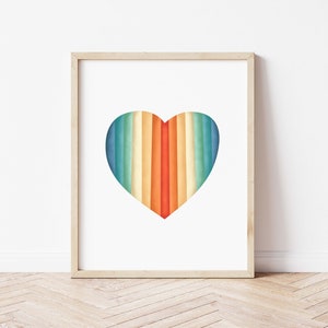 Pride Dekor. Dekor Wandkunst Original. Einschluss Poster. Regenbogen Herz Zeichen. Regenbogen Streifen. Buntes Herz Zeichen. LGBTQ Dekor.