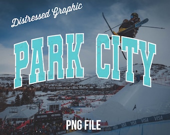 Park City Utah PNG. Ski & Snowboard Crewneck. Vintage Ski Sweater. Letterman Style Sweatshirt. Mountain Crewneck. Skier Clothing Design.
