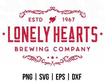 Lonely Hearts Brewing Co SVG. Valentine's Day Svg. Retro Valentine. Valentine Quote. Valentines Shirt. Cupid's Brewing Co Svg Png Dxf Eps.