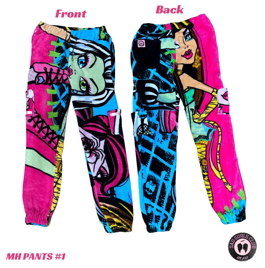 Monster High Reworked Fuzzy Pants, 100 Handmade From a Blanket, Monster High Doll Sweat Pants