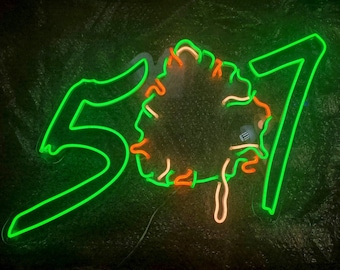 507 Rochester MN area code Bud weed Marijuana Neon LED Sign