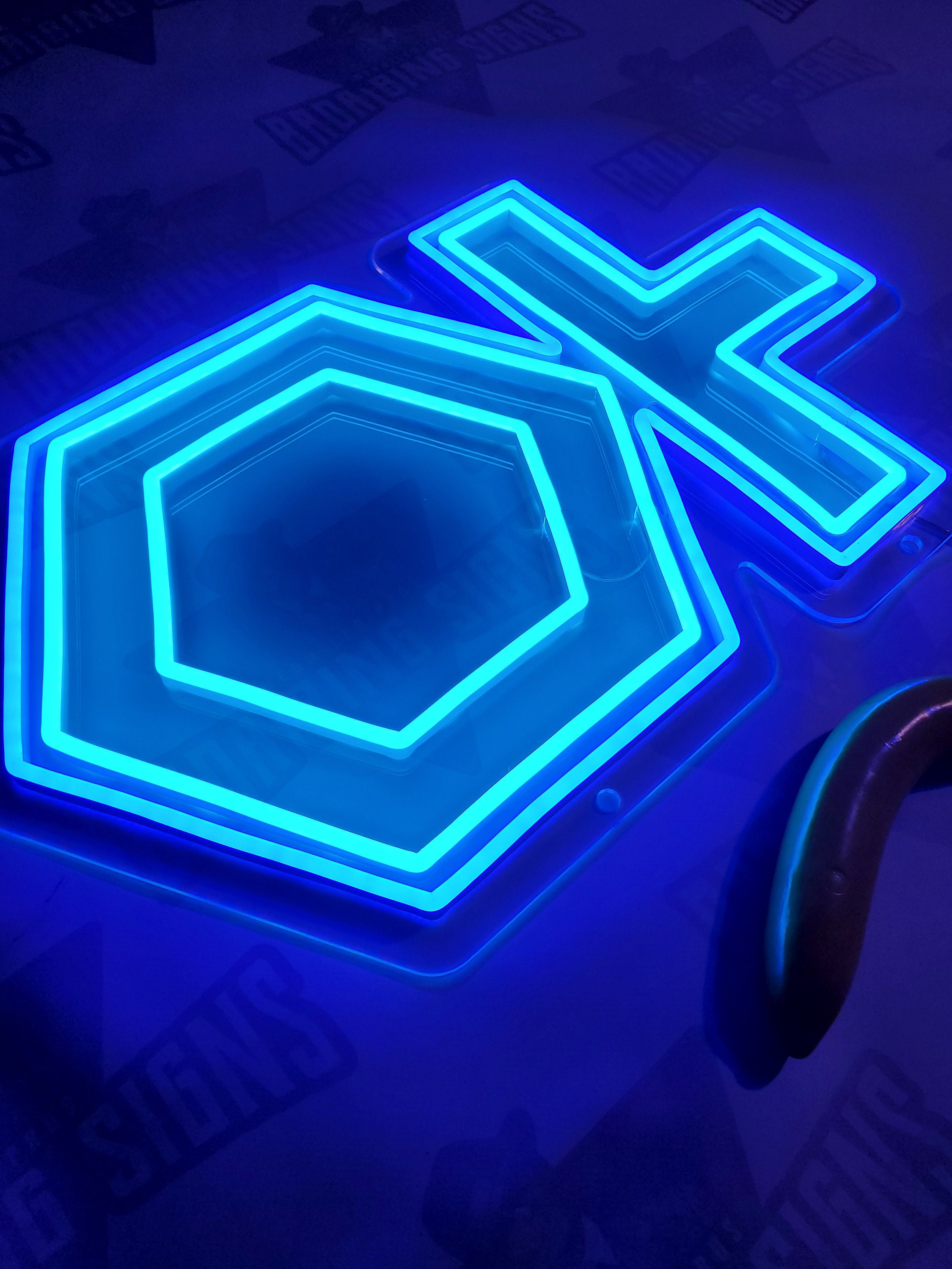 MEDIUM 22" Tron Quorra ISO Symbol Inspired Professional Neon LED Art ...